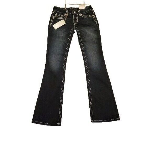 Miss Me Jeans 27x34Signature Boot Cut Low Waisted 90's Style Low Butt Pockets